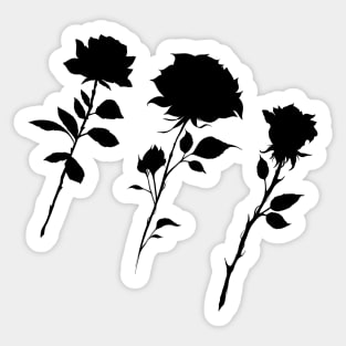 Simple Rose Silhouette PACK Sticker